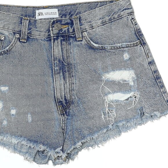 Zara - Distressed, High Rise Cut-off Jean Shorts - Picture 2 of 6